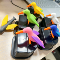 Distributeur de cure-dents automatique écologique moderne en forme d'oiseau, support à pression en forme de hibou, étui pop-up en caoutchouc souple pour cuisine