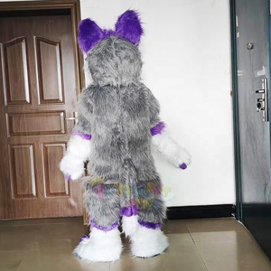 Long Furry Wolf Fursuit <span class=keywords><strong>Costume</strong></span> <span class=keywords><strong>de</strong></span> mascotte <span class=keywords><strong>Costume</strong></span> <span class=keywords><strong>de</strong></span> personnage adulte Costumes d'anime - Product Image 3