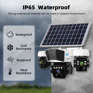 红纳15MP 4g网络无线太阳能电池板监控PTZ摄像机O-KAM Pro 3镜头户外安全4g sim卡太阳能闭路电视摄像机 - Product Image 3