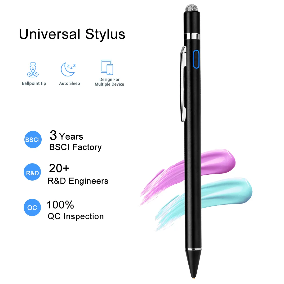 Wholesale Compatible Android Ios Os Tablet Touch Pen Various Color 2 In 1 Design Universal Capacitive Stylus