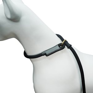 Correa de adiestramiento antitirones para perros, de nailon resistente con cadena en P, para perros medianos y grandes, control sin estrangulamiento para entrenamiento de obediencia. - Product Image 6