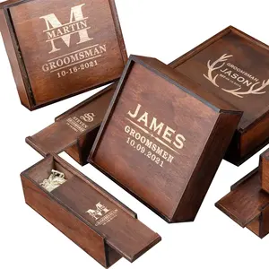 TSM Personalized Wooden Groomsmen Gift Box Cigar Gift Box Cigar Box Wholesale