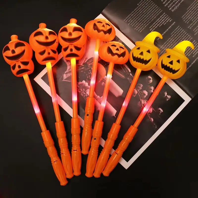 2020 New Design Halloween Pumpkin LED Glow Stick Halloween Party Flashing Light Stick
