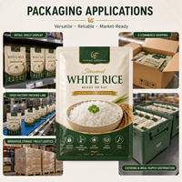 Sachet Doypack en feuille d'aluminium thermoscellable pour riz en conserve, riz instantané et plats préparés, avec impression OEM, Marque YouLai