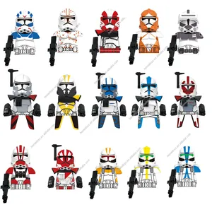 X0350 estrela clone trooper wars capitão inverto, alfa, mini bloco, figura, crianças, colecionar, plástico, construção, brinquedos, presente, juguete