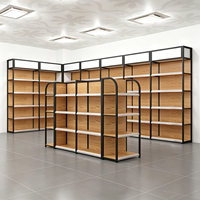 Étagères de présentation de supermarché modulaires double face robustes et réglables, rayonnages de stockage métalliques pour la vente au détail