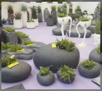 Pot de fleurs rond nordique populaire en imitation galets, écologique, pour intérieur/extérieur, à bon prix pour la maison ou le jardin