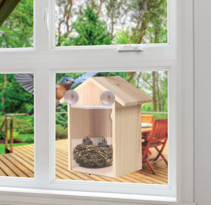 Nouveau Kit de Nid d'Oiseaux en Bois Massif Personnalisable Entièrement Assemblé avec Fenêtre Transparente et Fermeture à Bouton - Product Image 5