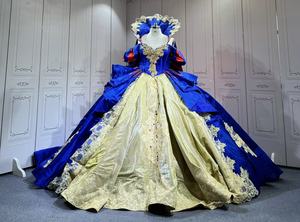 <span class=keywords><strong>Abiti</strong></span> <span class=keywords><strong>da</strong></span> Quinceañera in Stile Vittoriano <span class=keywords><strong>Blu</strong></span> Navy, Vestito <span class=keywords><strong>da</strong></span> <span class=keywords><strong>Principessa</strong></span> Personalizzato con Pizzo e Gemme, Abito per Festa di 15 Anni - Product Image 3