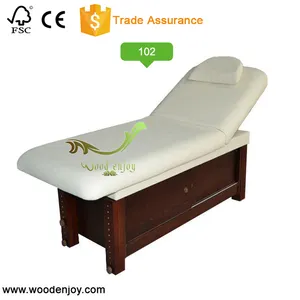 Mesa de masaje con respaldo ajustable de madera 102 con armario de almacenamiento grande