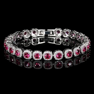 Fashion Jewelry Eco-friendly <b>Copper</b> 4mm Green Jade Cubic Zirconia Tennis <b>Bracelet</b> for Retro Elegant Daily Wear - Product Image 4