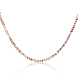 18K White/Rose/Yellow Gold Lab Diamond Tennis <b>Necklace</b> - Product Image 1
