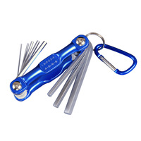Set Kunci Hex Lipat Baja Krom-vanadium Obeng Heksagonal Kunci Allen Alat Tangan Set Portabel