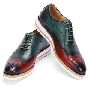 Chaussures en cuir véritable haut de gamme pour hommes, style britannique, à lacets, respirantes et imperméables, chaussures décontractées pour l'été - Product Image 1