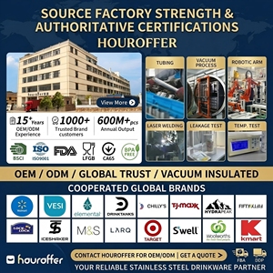 HOUROFFER 420 Vaso Aislado al Vacío de Acero Inoxidable de 600 ml para Niños con Asa y Pajita para Personalización al por Mayor - Product Image 4