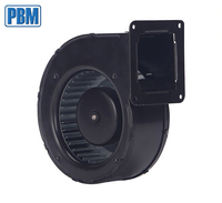 Ventilateur centrifuge à entrée unique sans balais PBM EC-DC 48VDC sur pied, pales en acier inoxydable, boîtier de 133 mm, 525 Pa, pour ventilation