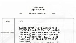 Strumento Diagnostico per Moto V311 OBD2 con Cavo 11-in-1, Schermo a Colori Multilingue, Lettore di Codici, Scanner per Diagnosi Guasti Auto - Product Image 5