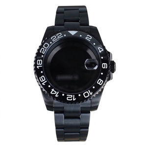 Boîtier de montre noir haut de gamme avec lunette en céramique et bracelet en caoutchouc, verre saphir - Product Image 3