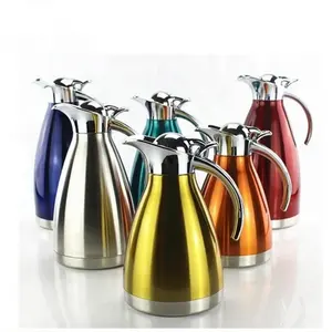 Color plating stainless steel thermos flask branded hotel thermos hot water flask thermos stainless coffee pots