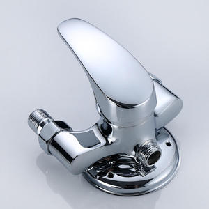 Robinet de douche thermostatique mural en cuivre chromé poli avec pulvérisation pluie, interrupteur encastré en céramique, triple poignée chaud/froid - Product Image 1