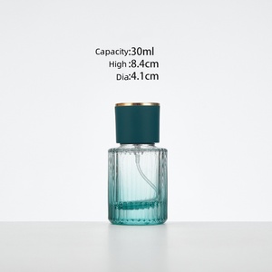 Flacon de parfum vide rechargeable en verre triple paroi, dégradé de couleurs, avec bouchon à vis et capuchon coloré, 30ML/50ML - Product Image 6
