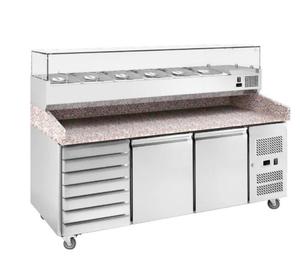 Equipo de cocina para restaurante comercial, barra de ensaladas, mesa de preparación de Pizza, Mostrador de Pizza refrigerado - Product Image 1