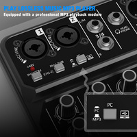 Console de mixage 4 canaux avec interface USB, amplificateur de contrôleur DJ de haute qualité pour karaoké et utilisation musicale à domicile