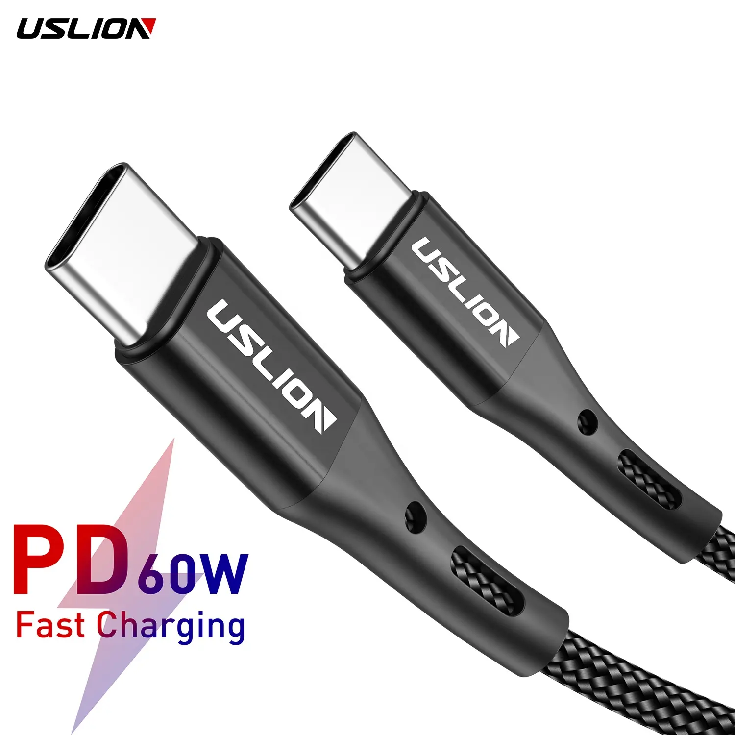 USLION 1M PD60W Quick Charging Cable Charger Mobile Phone Data Cable USB Type C Cable For Samsung S22 S21 S20