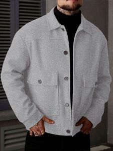 Veste pour <span class=keywords><strong>homme</strong></span> <span class=keywords><strong>de</strong></span> haute qualité, décontractée, polyvalente, à col rabattu, couleur unie, pour l'automne et l'hiver - Product Image 3