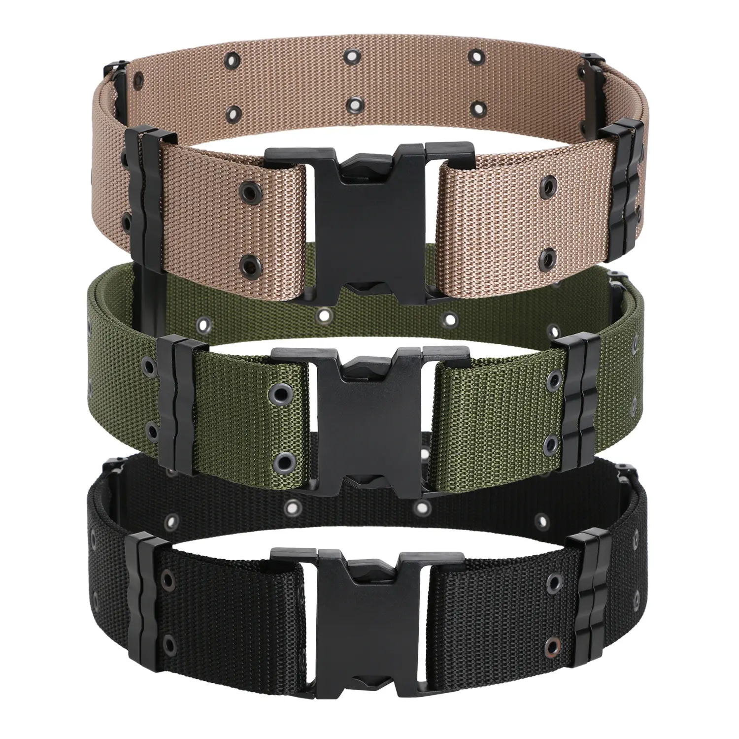 Outdoor Sports 5.5cm Canvas Belt Metal Automatic Buckle Tactical Belt Fashion Men's Casual Belt