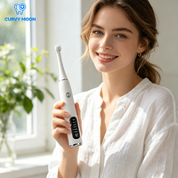 CURVY MOON Polisseur de dents électrique rechargeable, blanchiment des dents, 5 modes de vitesse, étanche IPX6, kit de polissage dentaire