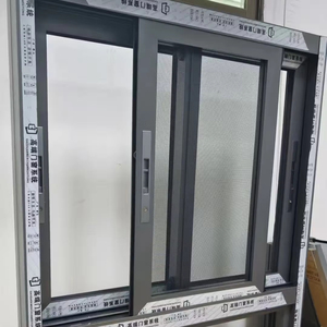 Fenêtre coulissante en alliage d'aluminium sur mesure, <span class=keywords><strong>double</strong></span> <span class=keywords><strong>vitrage</strong></span>, insonorisée, étanche, <span class=keywords><strong>anti</strong></span>-vent, design sécurisé pour villa - Product Image 1