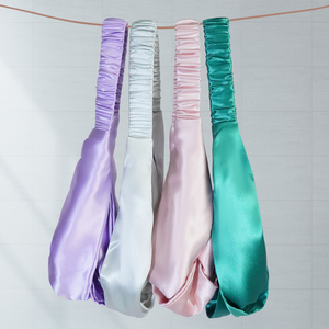Nuevos accesorios para el cabello para mujer, diadema de seda de morera 100%, envoltura elástica para el cabello - Product Image 3