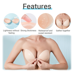 Nuevas tecnologías Sujetador <span class=keywords><strong>de</strong></span> realce adhesivo <span class=keywords><strong>de</strong></span> espuma gruesa <span class=keywords><strong>de</strong></span> silicona Sujetador <span class=keywords><strong>de</strong></span> silicona adhesivo fuerte sin costuras sin tirantes sin espalda - Product Image 2