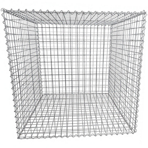 Welded Gabion Box Retaining Walls Galvanized <b>Mesh</b> Gabion Basket Stone <b>Wire</b> Cage <b>Garden</b> Fence Black PVC Coated Square - Product Image 1