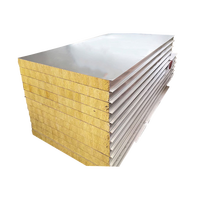 Panneaux de toiture isolés prélaqués ignifuges en EPS avec âme en laine de roche et aluminium pour applications hôtelières