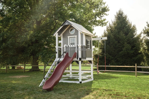 Attrezzatura per Parco Giochi all'Aperto per Bambini: Casetta in Legno con Altalena, Scivolo, Barre per Arrampicata e Parete da Arrampicata per Strutture Ricreative per Bambini - Product Image 5