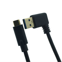 Sampel Gratis kabel pengisian Data adaptor Male tipe a Male ke Tipe C USB 3.0 sudut kanan kecepatan tinggi kustom