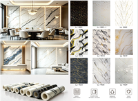 Film PVC de luxe à motif marbre pour panneau UV, grille de ventilation, décoration, lamination plate, texture marbre, vinyle décoratif