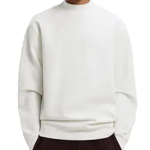 OEM Rundhals ausschnitt 100% schwere Baumwolle Fleece Hoodies Blank Drop Schulter Pullover Sweatshirt benutzer definierte Rundhals ausschnitt übergroße Sweatshirt