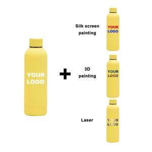 Custom logo 500ml 750ml Eco Friendly Bpa Free Rubber Blank Gym Aesthetic Vacuum Insulated <strong>Water</strong> <strong>Bottle</strong> - Product Image 3