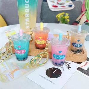 Porte-clés créatif et adorable pour fille, thé au lait perlé, tendance, dessin animé, pendentif, petit cadeau, vente en gros - Product Image 3