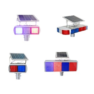 Solar Road Warning Flashing Light Led Display Screen Pole Mount Ip65 Aluminum Frame Non Reflective Traffic Safety Device - Product Image 1