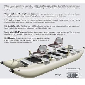 Kayak Inflable PF, Individual o para 2 Personas, Canoa de Pesca, PVC, Doble Tubo de Aire, Plegable, Color Personalizado, Unisex, para Océano - Product Image 3