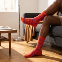 Chaussettes respirantes côtelées en jacquard à lettres, échantillon gratuit, logo personnalisé, chaussettes mi-mollet tendance, chaussettes de sport à la mode pour usage quotidien