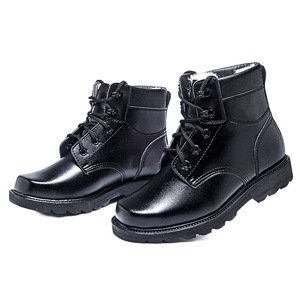 Men's Outdoor Snow <b>Boots</b> Anti-Smashing Waterproof Warm Fleece Lined Mid-Heel Solid Color - Product Image 4