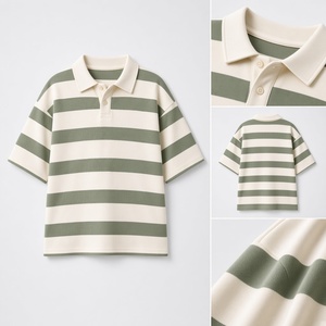 Camiseta Polo a Rayas Personalizada para Niños, Diseño Libre, Camiseta Informal para Niños, Ropa de Verano para Niños, Precio Económico - Product Image 3