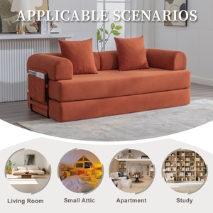 Canapé moderne de luxe personnalisé pour espace de détente, deux places, en velours côtelé, avec structure métallique robuste, pliable et compressible, pour salon - Product Image 2