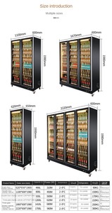 상업용 <span class=keywords><strong>2</strong></span> 3 4 도어 블랙 색상 쿨 드링크 냉장고 맥주 냉장고 - Product Image 2