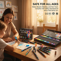 Kit de 168 marqueurs acryliques double pointe pour dessin professionnel et artistique pour enfants
